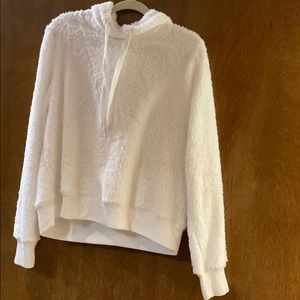 White fuzzy sweatshirt